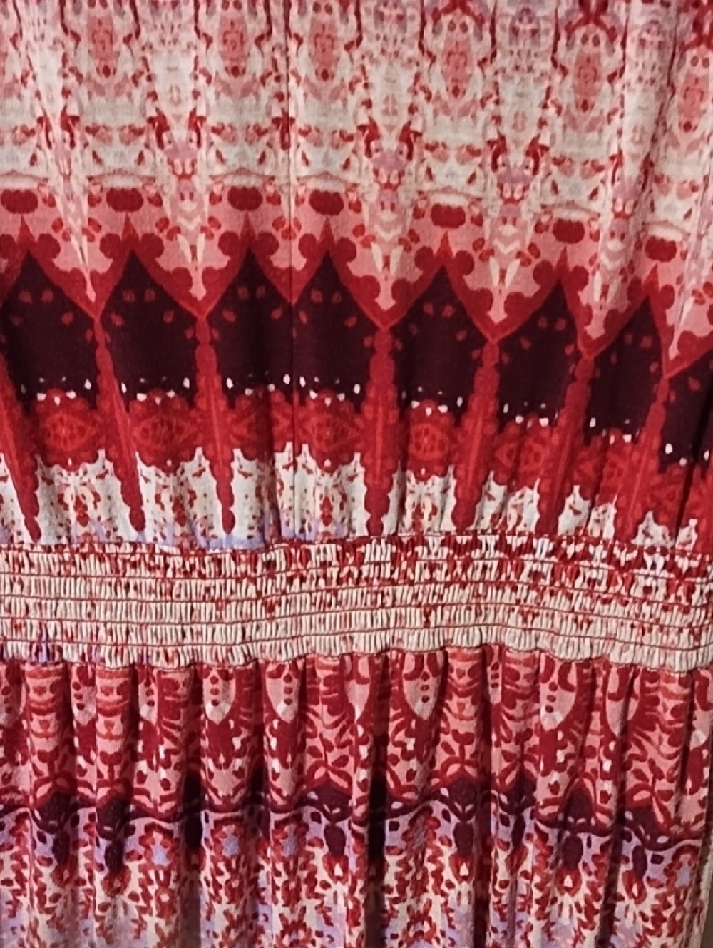 Faded Glory Red Patterned Sleeveless Maxi Dress VGC 2X. - Picture 6 of 8